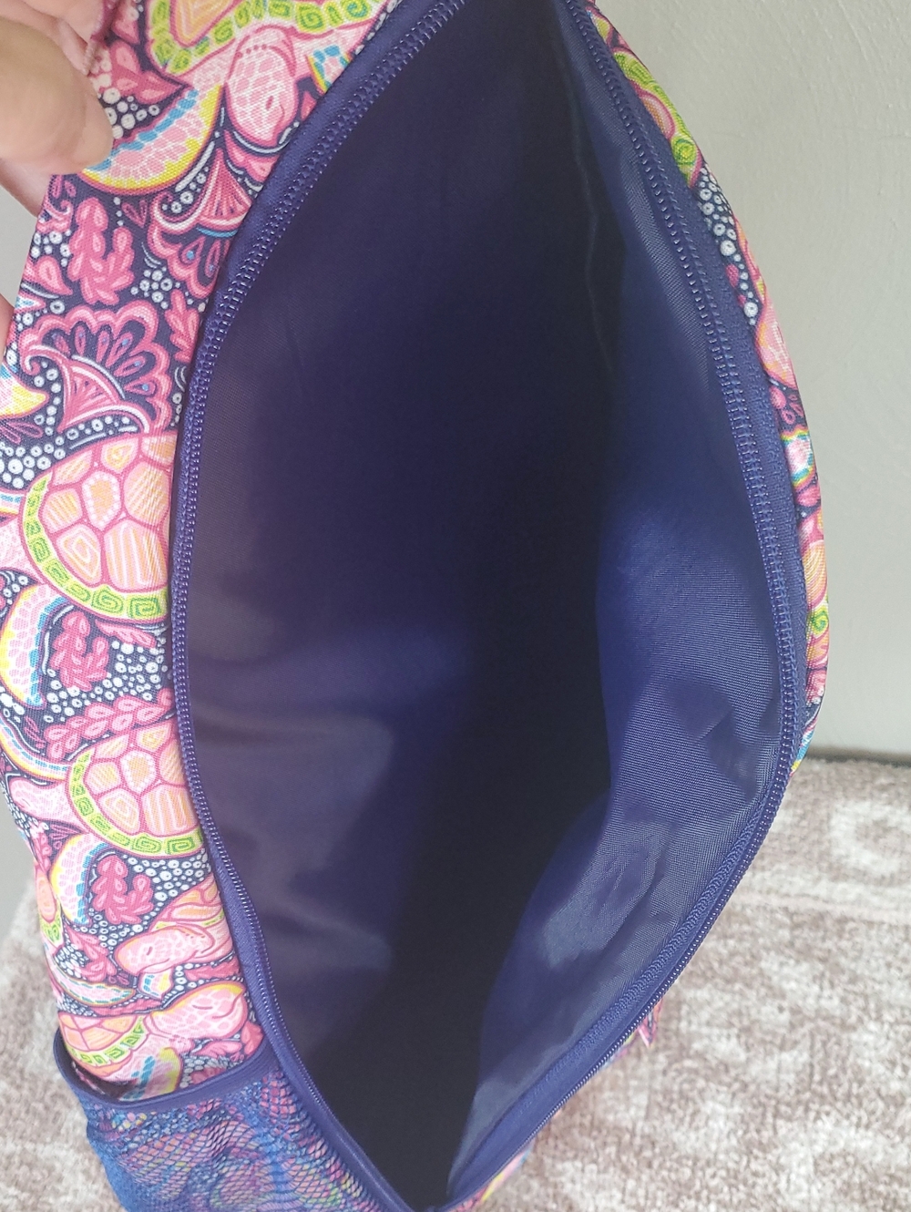 Simply Southern Pink and Purple Sea Turtle Print Sling Backpack. NWOT - Picture 11 of 12